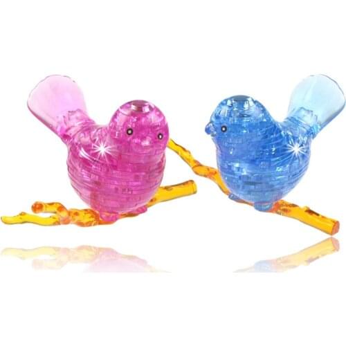 Fashion Lovely 3D Crystal Bird with Light Puzzle Jigsaw Model Blocks Children Gift Toy