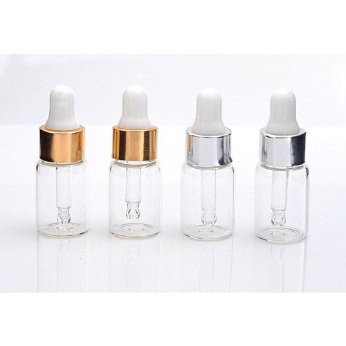 MUB - 5ml (100pcs/lot) Portable Mini Glass Dropper Bottle For Essential Oil Sample Vials Refillable Perfume Bottles Travel Case