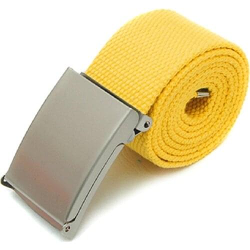 Men Boy Unisex Canvas Metal Buckle Plain Webbing Business Casual Belt Strap Buckle Plain Webbing Business Casual Belt Strap