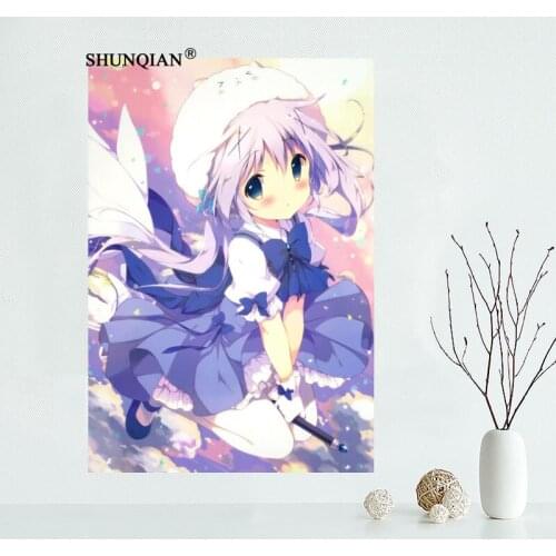 New Custom Gochuumon wa Usagi Desu ka Canvas Poster Living room decorative wall painting Poster cloth print Fabric Poster