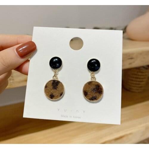 New Earrings Fashion Jewelry Leopard Heart Ring Design Simple Statement Earrings Wholesale Oorbellen Aretes De Mujer