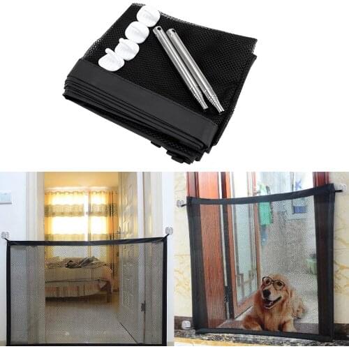 Dog Cat Magic-Gate Pet Fences Isolation Net Safe Guard Folding Indoor and Outdoor Protection