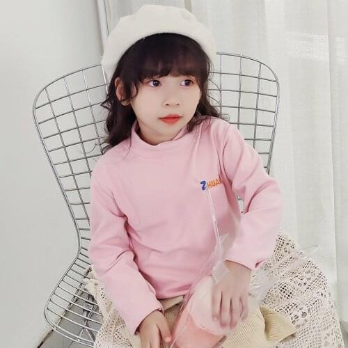 2021 Autumn Kids Clothes Girl Hoodie Fashion Turtleneck T-shirts 1-7 Years Big Boys Long Sleeve Tops Baby Sweatshirt