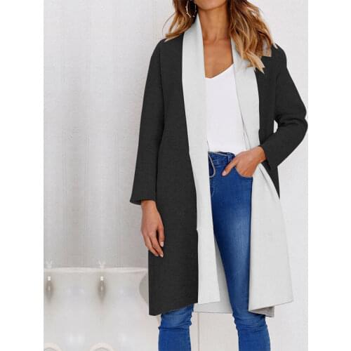 2018 Spring Autumn Winter New Fashion Coat Women Casual Elegant Office Loose Long Outerwear Top Long Trench Cardigans Coats