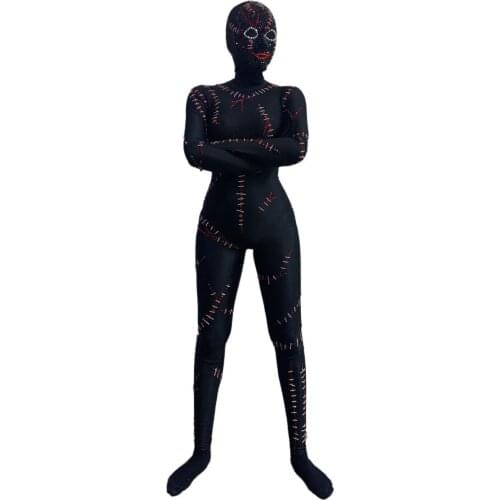 Ghost stage dance wear Black Halloween jumosuit Party Horror Cosplay Costume