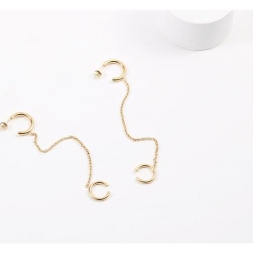 Stainless Steel Ear Piercing Stud Earrings Gift Female Korean Sweets Chain Earings Aesthetic Unusual Earring Fashion Jewelry