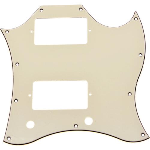KAISH SG Standard Full Face Guitar Pickguard Scratch Plate Light Cream with Screws