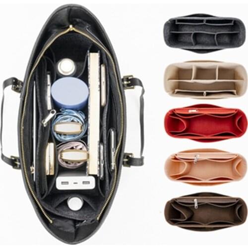 For karson/Jet Set Felt Insert Bag Organizer Makeup Handbag Organizer Travel Inner Portable Cosmetic Original Organize Bags