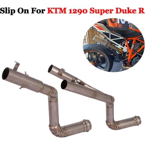 Titanium Alloy Slip On For 1290 Super Duke R Motorcycle Full Exhaust Escape Modified Middle Link Double Pipe Without Muffler