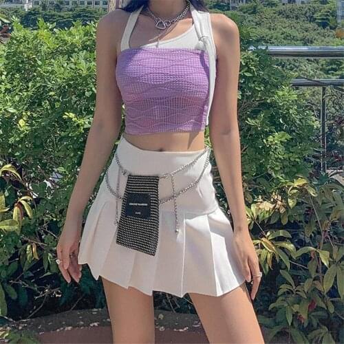 2021 fashion new Womens Wrapped Shirt, Hollow Tops Suit, Sleeveless Knitting and Woven 2-Piece Summer Party Clothes Cotton