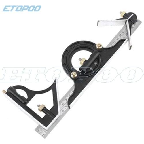 12 inch 45 degree 90 degree horizontal angle high-end multi-function combination square with round protractor set