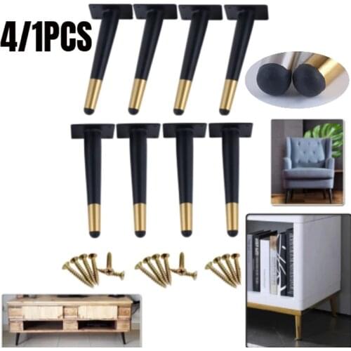Black Furniture Legs Stainless Cabinet Table Sofa Feet Hardware Tapered Load 900KG 200mm Oblique Straight
