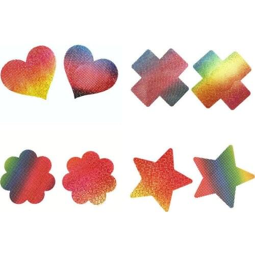 4 Style Cross Star Flower Heart Nipple Covers Disposable Adhesive Women Pasties Women nipple sticker Comfortably stick