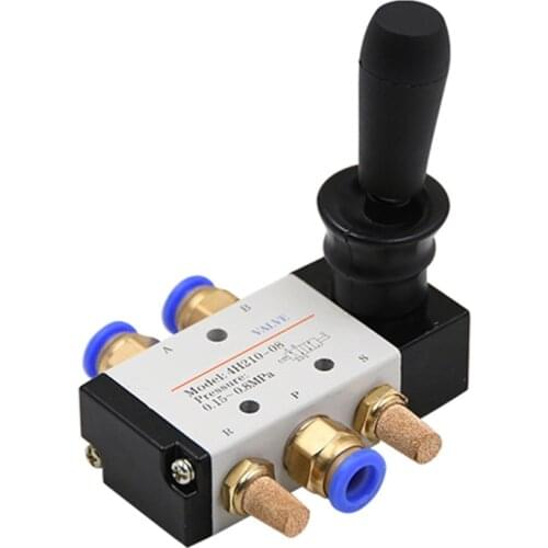 4H210-08 5/2 Way Hand Lever Operated Control Pneumatic Manual Valve w Muffler and Quick Fitting Select