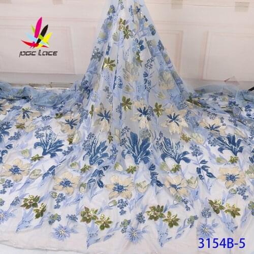 African Lace Fabric High Quality Sequins Ghana Lace Fabric Stretch Tulle Flower Lace For Nigerian Evening Party Dress Sew
