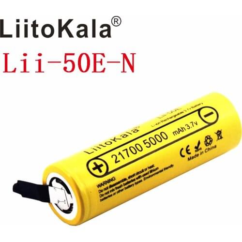 Liitokala Lii-50E 21700 5000 mah li-ni bateria 3.7 v 40a para alta descarga mod/kit 3.7 v 15a power + diy nicke