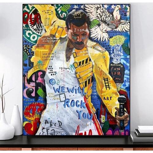 Graffiti Pop Art 5D Diy Diamond Painting New Year Rock Singer 3D Embroidery Mosaic Needlework Craft Queen Band Freddie Mercury