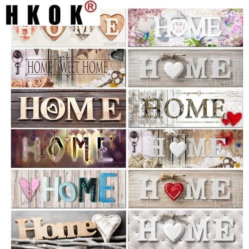 HKOK 5D DIY Full Square/Round Drill Diamond Painting Home Sweet Home Embroidery Cross Stitch Full Diamond Embroidery Mosaic