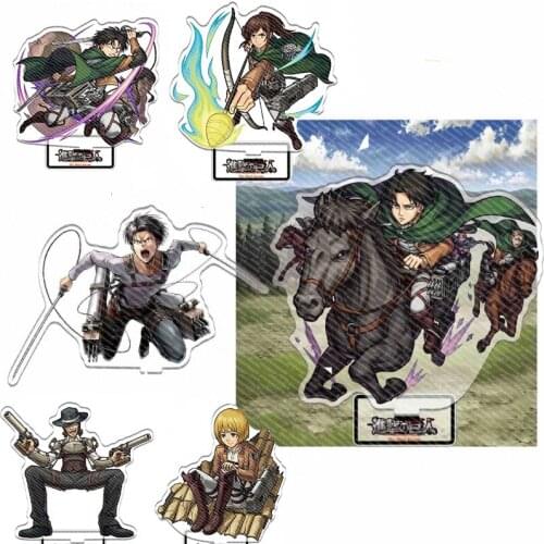 Anime Attack on Titan Scenes Series Cartoon Acrylic Stand Figure Display Model Plate Eren Jaeger Erwin Smith Levi Ackerman