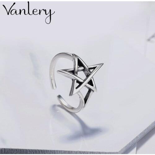 Bohemian Charm Boho Star David Rings For Women Lover Wedding Bridal Valentines Gifts Men Open Retro Antique Rings