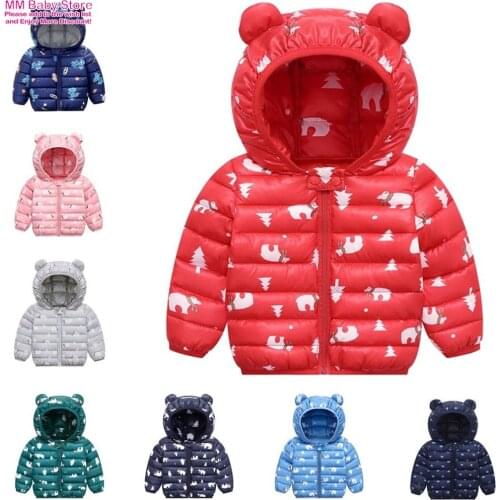 Kids Hooded Jackets Boys Girls Cartoon Winter 2021 Snowsuit Outerwear 2021 Baby Boy Zipper Cotton Jacket For Kids Coats