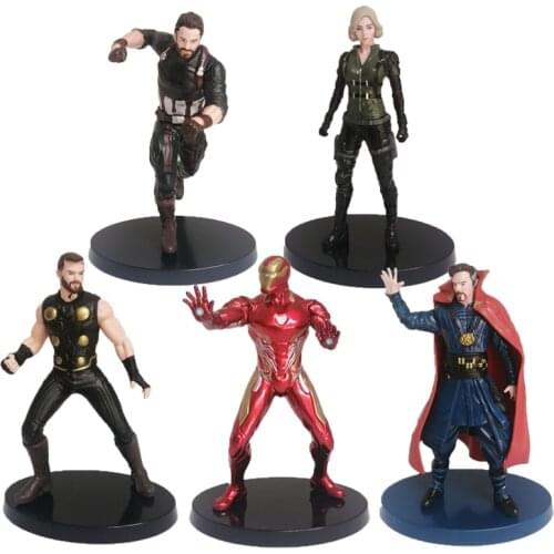 17cm The Avengers Marvel Comics Iron Man Doctor Strange Captain America Black Widow Thor Action Figure Toy