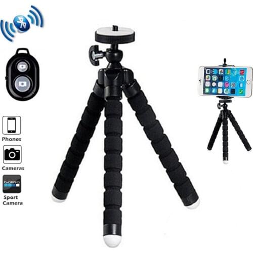 Flexible Mini Tripod Portable Octopus Smartphone Clip Holder Sponge Live Tripods for Phone With Bluetooth Remote Shutter