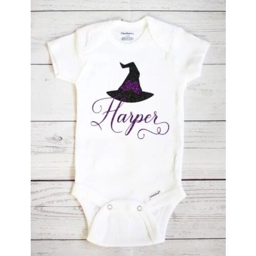 Customize name witch My first halloween fall baby shower bodysuit onepiece romper Outfit kids t shirts birthday tees singlets
