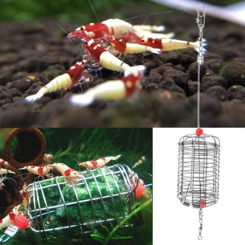 Aquarium Shrimp Small Bait Feeder Cage Dry Spinach Feeding Basket Stainless Steel Cage for Fish Floating Food C42