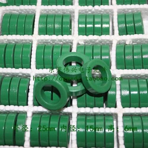 Magnetic Ring Ferrite Core 25*15*6 Anti-interference Magnetic Ring Winding Filter Inductance Single Turn 6.0-7.0UH