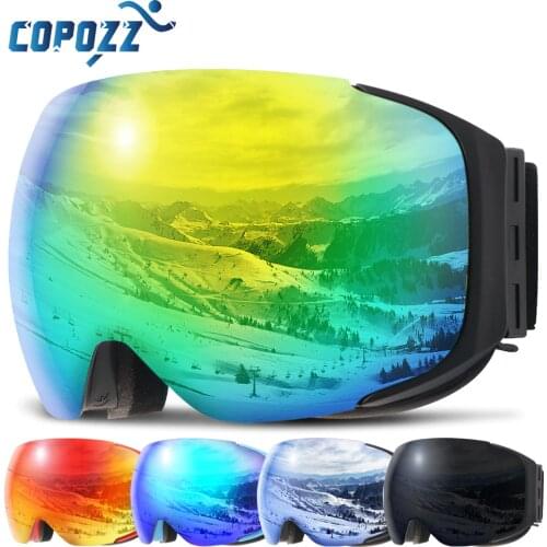 Magnetic ski goggles New COPOZZ brand double layers UV400 anti-fog big ski mask glasses skiing men women snow snowboard goggles