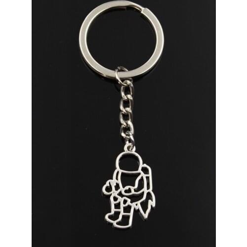 Fashion Keychain 30x18mm space man universe astronaut silver color pendants DIY Men Jewelry Car Key Chain Ring Holder For Gift