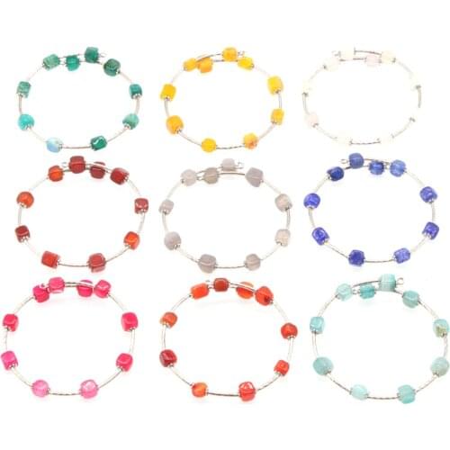 Fashion Square Stone Bracelet women bracelet yoga sport trendy jewelry healing Chraka bangle