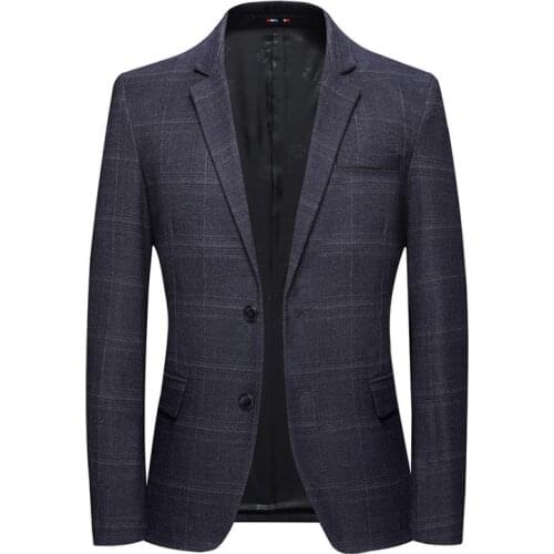 Plus Size Plaid Suits Mens Blazer XXXXL Leisure Jacket Men Blazers Slim Mens Coat Male Outerwear Casual Outer Tops