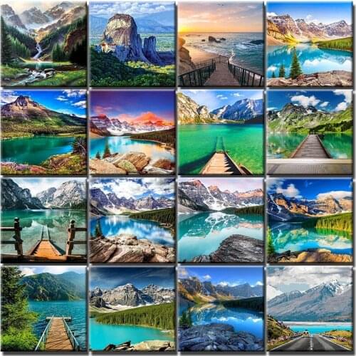 Landscape Oil Picture By Number Kit Figure Acrylic Paints For Painting By Number Handmade Drawing Frame On Canvas Home Decor Art