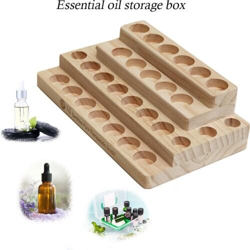 30 Slots Desktop Storage Rack Stepped 4-Layer Wooden Essential Oil Storage Box Solid Wood Shelf Storage Organizer Beneficial