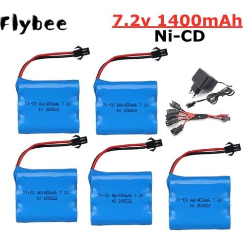 7.2v 1400mah NiCD Battery and charger For RC toys Car Tanks Trains Robot Boat Gun Ni-CD AA 700mah 7.2v Rechargeable Battery SM