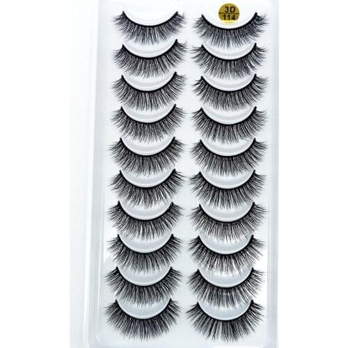 NEW 10 Pairs 3D Soft Mink Hair False Eyelashes Handmade Crisscross Wispy Fluffy Long Lashes Natural Eye Makeup Tools Eye Lashes