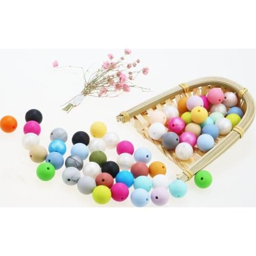 Wholesale 100pcs/lot Silicone Beads 12mm Round Shaped Loose Teething Beads Baby Teething Toys DIY Food Grade Chewable Beads