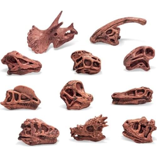 P31C 11Pack Dinosaur Toy Plastic Skull Figure Surprise Gifts for Children Home Decoration Boys and Girls Animal Figurine