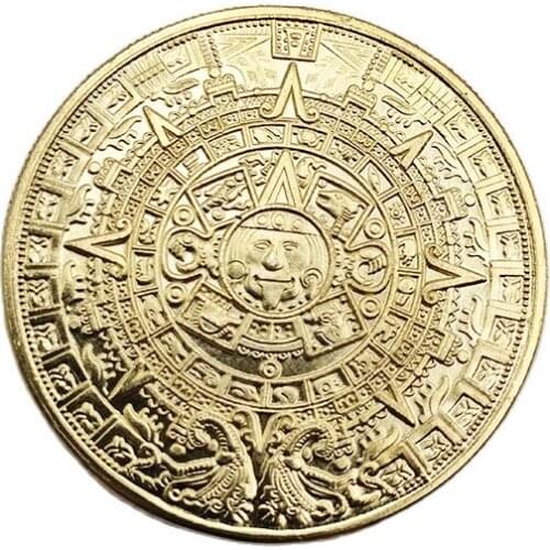 Maya Pyramid Commemorative Coin Gold Silver Collection Crafts Coin Home Decoration Accessories Holiday Gift