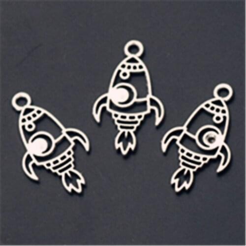 15pcs Silver Color Mini Challenger Charm Bracelet Earrings DIY Metal Jewelry Alloy Pendants A900