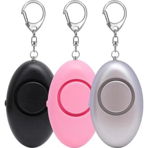 Portable Oval Egg Self Defense Alarm Womens Anti-wolf Artifact Keychain For SOS Help with LED Light 125DB