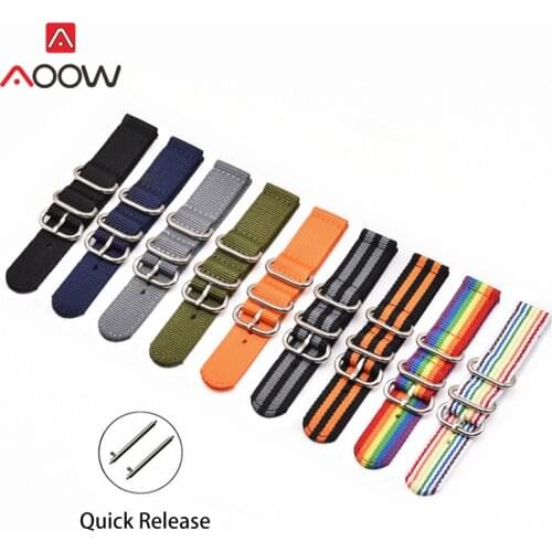 NATO Nylon Watchband 18mm 20mm 22mm 24mm Ring Buckle for DW Canvas Strap Quick Release Replace Bracelet Watch Band Accessories