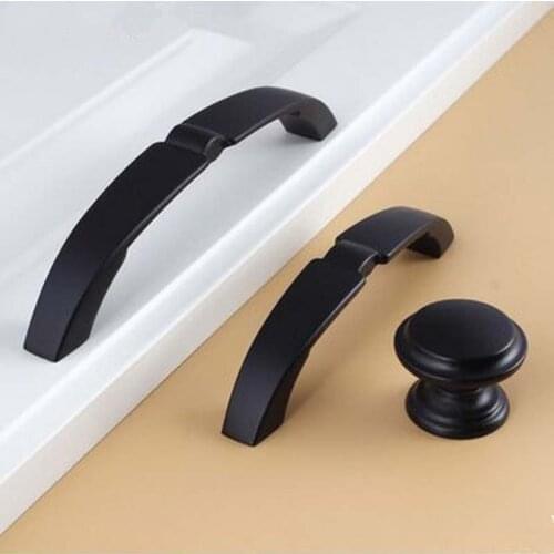 128mm modern fashion black furniture handles black kitchen cabinet wardrobe door pull handle 5" dresser cupboard handle pull