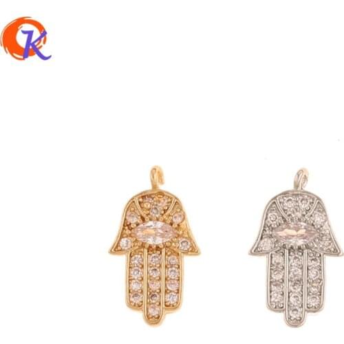 Cordial Design 20Pcs 8*14MM Jewelry Accessories/Hand Made/CZ Charms/Genuine Gold Plating/Rhinestone Pendant/DIY Earrings Making