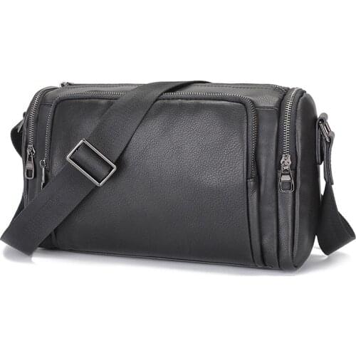 Shoulder Bags For Man Cow Leather Travel Casual Fashion England Style Business Sport Black Crossbody Bag Male