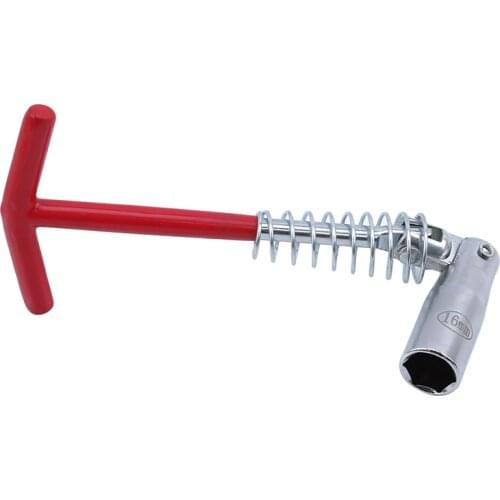 Car Universal T-Handle Dual Use Spark Plug Wrench Kit Remover Installer Joint Socket Wrench Tool