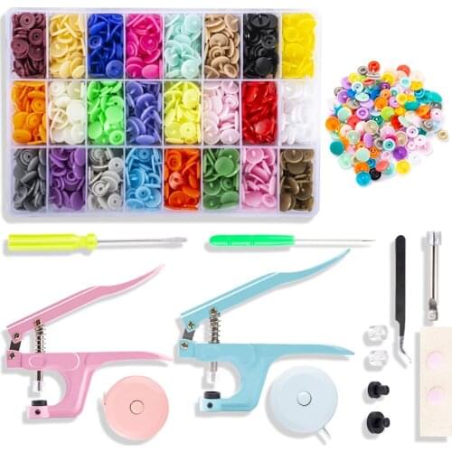 High Quality Super Glitter Multi Color Buttons Snap Fasteners Cabochon Decoration Accessories DIY Clothes With Button Snap Tool