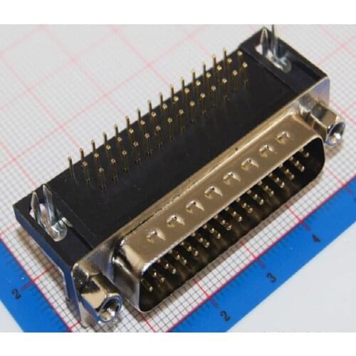 1PCS DB44 MALE PCB Mount serial port CONNECTOR RIGHT ANGLE D-Sub CONNECTORS 44pin plug jack Adapter 3 Rows 44 PIN 44p